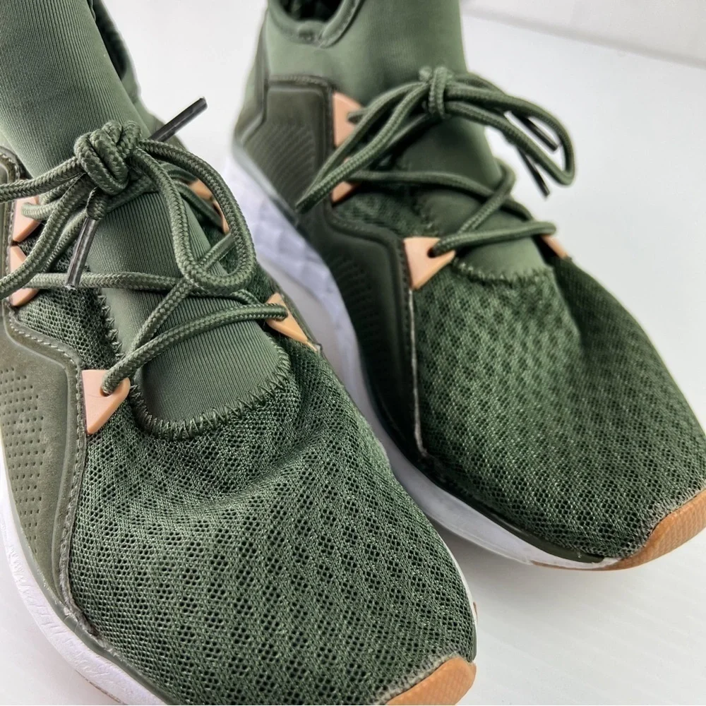 US Polo Assn Womens 7.5 Lace Up Lightweight Shoes Green White Athletic Trainers